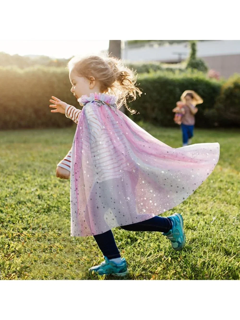 Princess Dress Up Cape with Crown & Tutu Costume Set for Girls Ages 3-8-Purple
